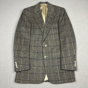 Vintage Austin Reed Of Regent Street Blazer Brown Plaid HBT Sport Coat 4 Button